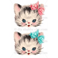 Furniture Glass Decal Image Transfer Vintage Antique French Labels Cat Kittens   302692902276